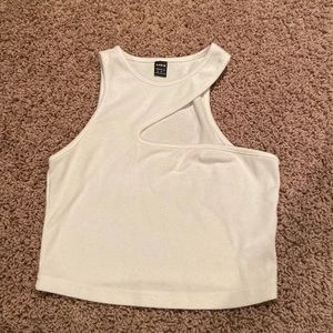 white cropped tank top